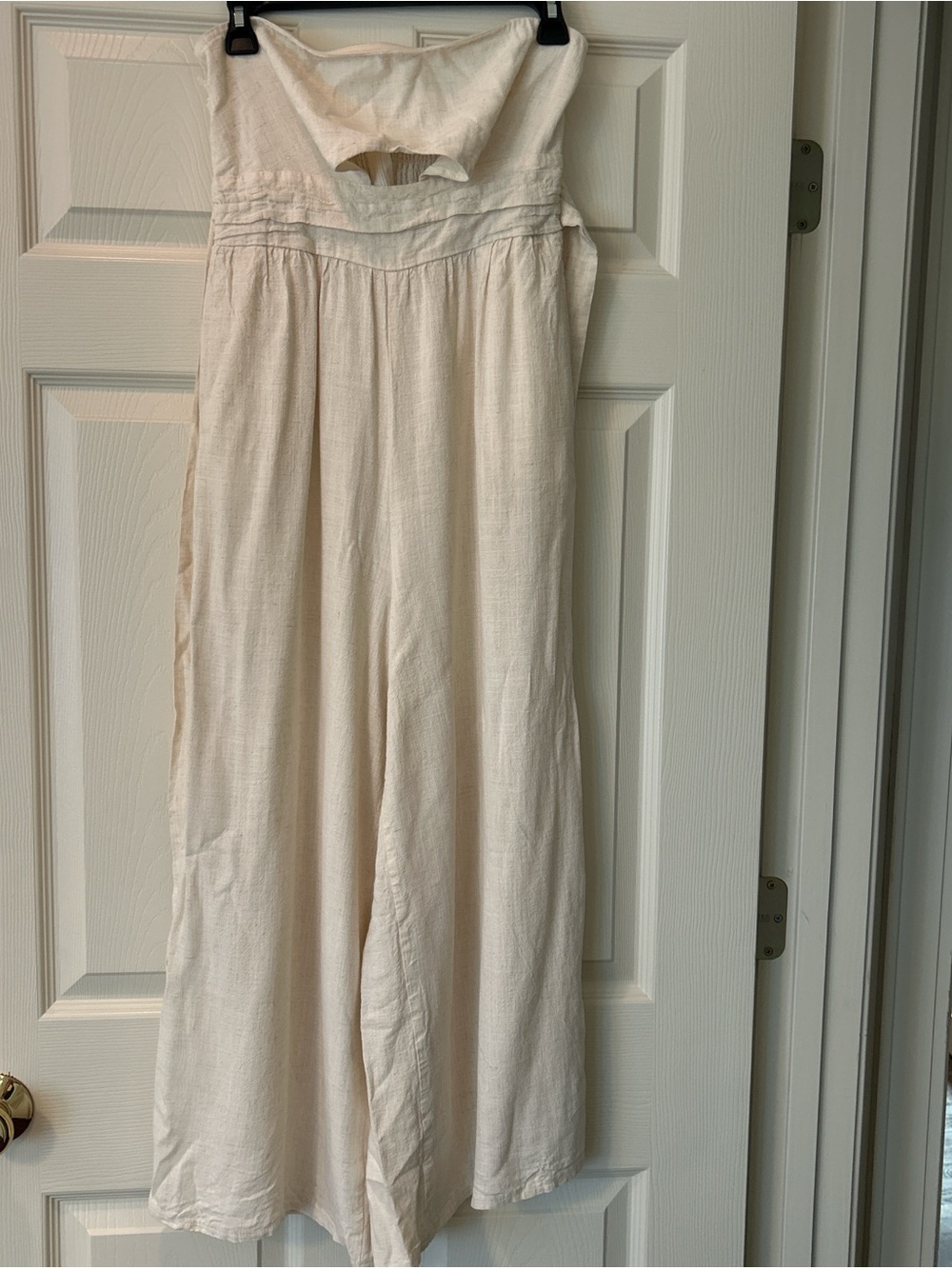 Here comes the sun Strapless Cream Wide-Leg Jumpsuit